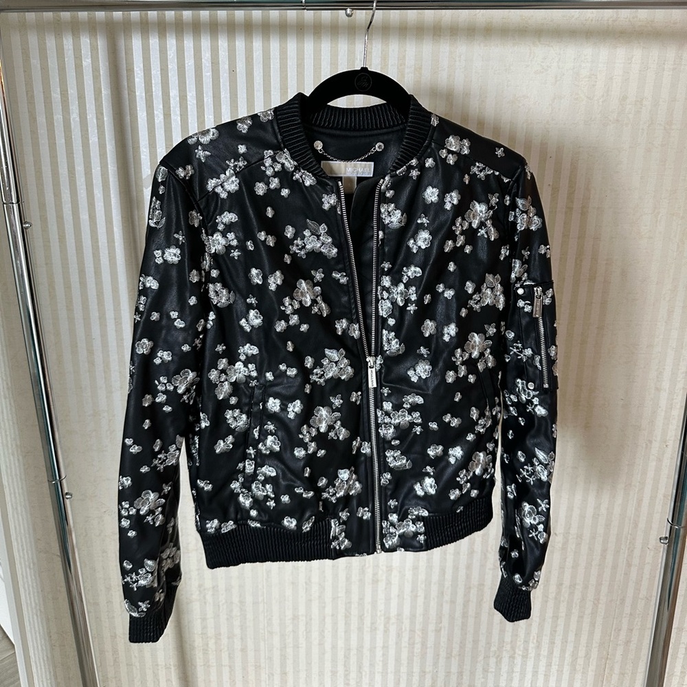 Michael by Michael Kors Embellished Leather Jacket